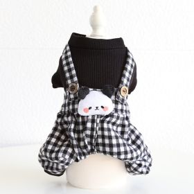 Lesser Panda Star Grid Pet Dog Clothes (Option: Black-XS)