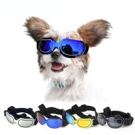 Dog Goggles Small Dog Sunglasses UV Protection Big Cat Glasses Fog/Windproof Outdoor Doggy Eyewear with Adjustable Band for Small Dogs (Color: Black)