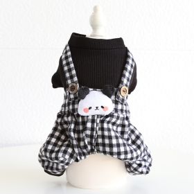 Lesser Panda Star Grid Pet Dog Clothes (Option: Black-L)