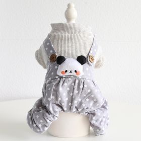 Lesser Panda Star Grid Pet Dog Clothes (Option: Gray-XL)